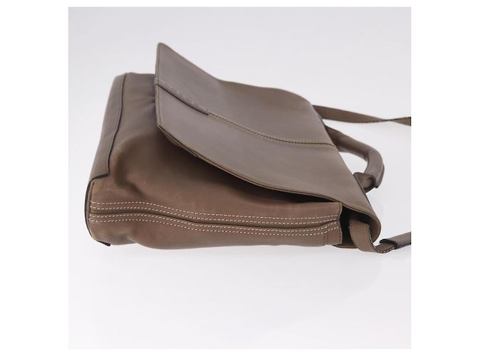 Borsa Business LOEWE in pelle 2way Marrone Argento Auth bs35451 - vista 3