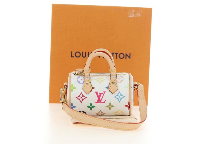 LOUIS VUITTON Portachiavi Micro Speedy Multicolor Bianco M03729 LV Auth 181949SAM - vista 12