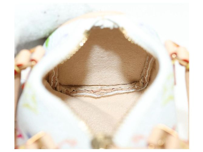 LOUIS VUITTON Portachiavi Micro Speedy Multicolor Bianco M03729 LV Auth 181949SAM - vista 15