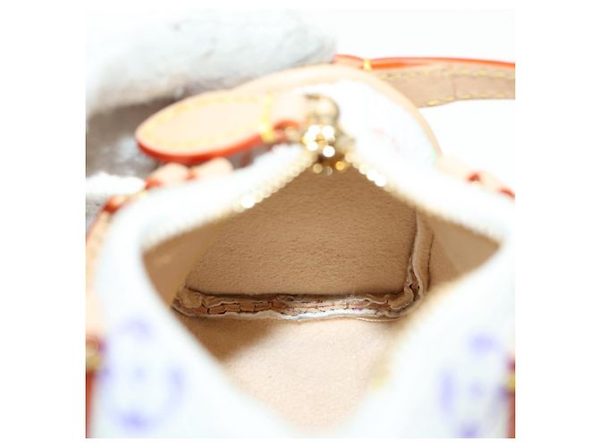LOUIS VUITTON Portachiavi Micro Speedy Multicolor Bianco M03729 LV Auth 181949SAM - vista 16