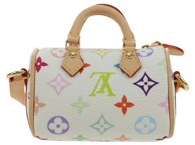 LOUIS VUITTON Portachiavi Micro Speedy Multicolor Bianco M03729 LV Auth 181949SAM - vista 2