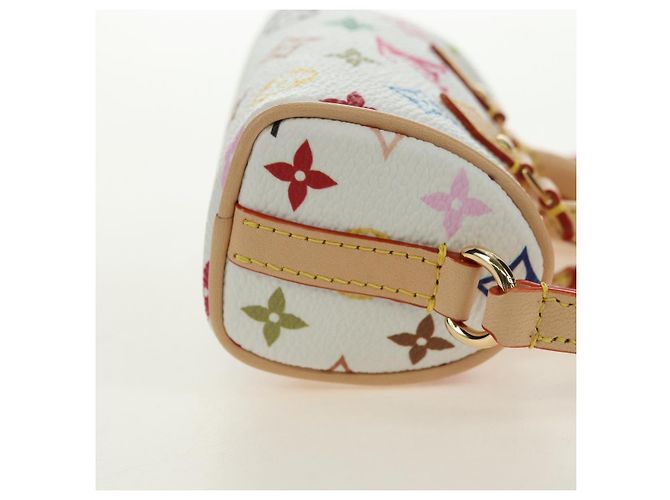 LOUIS VUITTON Portachiavi Micro Speedy Multicolor Bianco M03729 LV Auth 181949SAM - vista 4