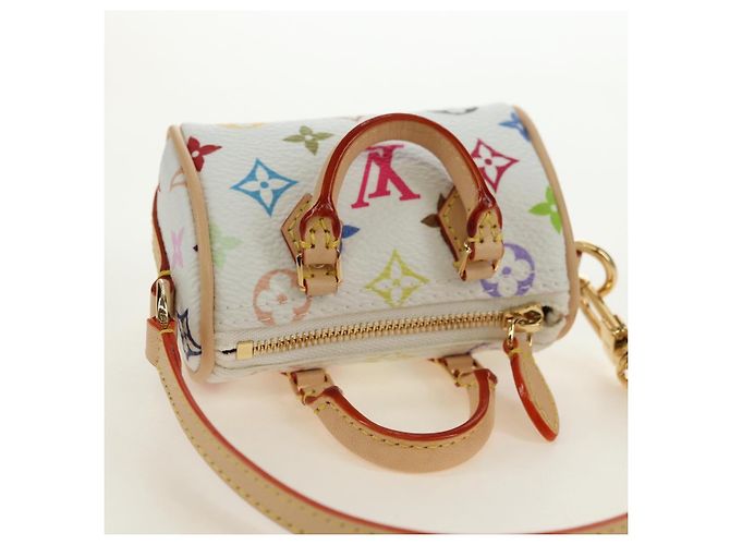 LOUIS VUITTON Portachiavi Micro Speedy Multicolor Bianco M03729 LV Auth 181949SAM - vista 5