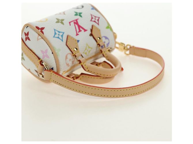 LOUIS VUITTON Portachiavi Micro Speedy Multicolor Bianco M03729 LV Auth 181949SAM - vista 8