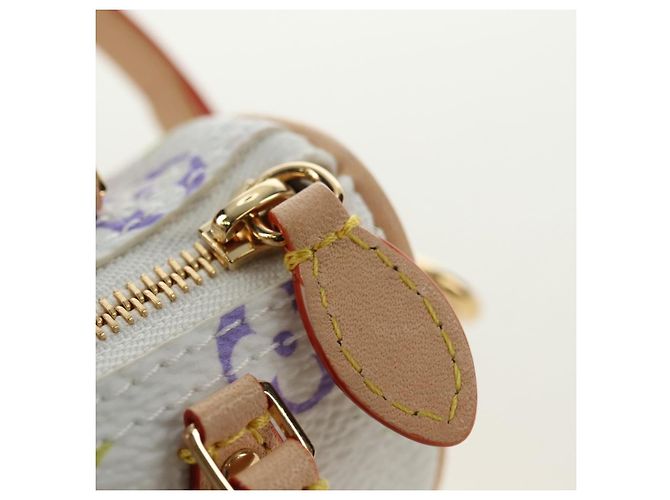 LOUIS VUITTON Portachiavi Micro Speedy Multicolor Bianco M03729 LV Auth 181949SAM - vista 9