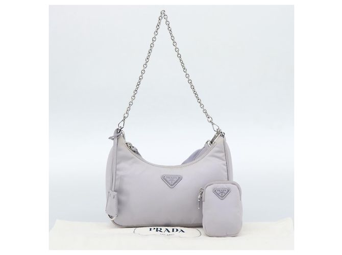 Borsa a tracolla PRADA Nylon Viola Argento Auth 184170V Porpora - vista 12