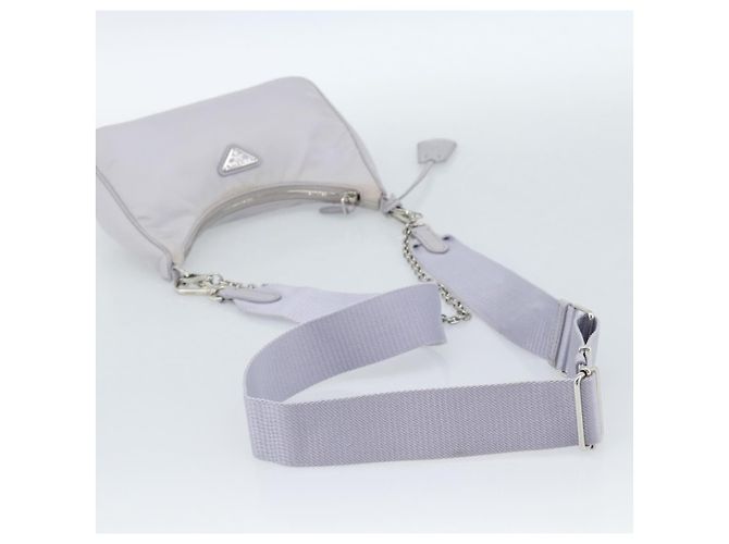 Borsa a tracolla PRADA Nylon Viola Argento Auth 184170V Porpora - vista 7