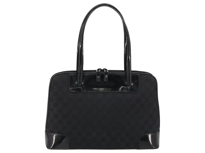 Borsa GUCCI GG Canvas Nera Oro 002 1122 Auth ka4562 Nero D'oro - vista 13