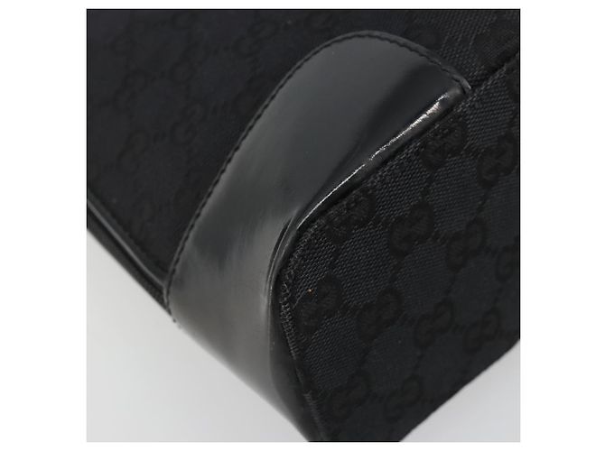 Borsa GUCCI GG Canvas Nera Oro 002 1122 Auth ka4562 Nero D'oro - vista 14