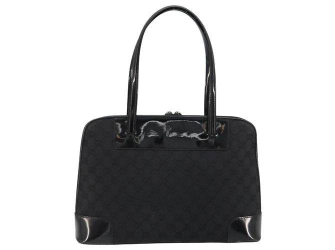 Borsa GUCCI GG Canvas Nera Oro 002 1122 Auth ka4562 Nero D'oro - vista 2