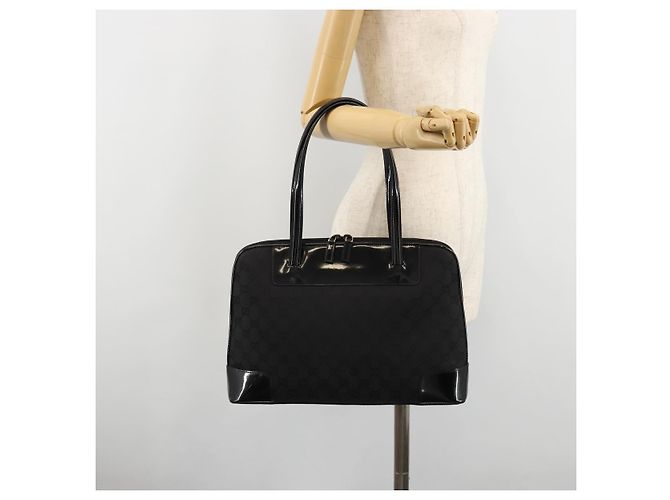 Borsa GUCCI GG Canvas Nera Oro 002 1122 Auth ka4562 Nero D'oro - vista 22