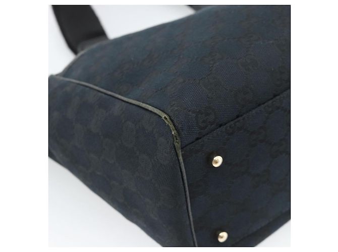 Borsa Tote GUCCI GG Canvas Nera Oro 145758 Auth 183257 Nero D'oro - vista 16