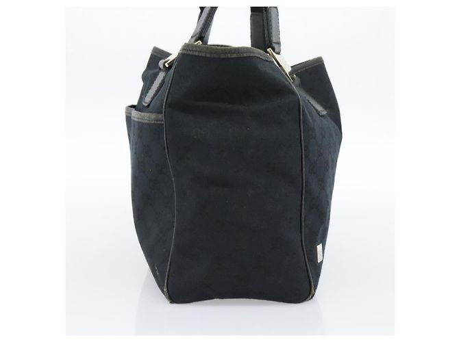 Borsa Tote GUCCI GG Canvas Nera Oro 145758 Auth 183257 Nero D'oro - vista 3