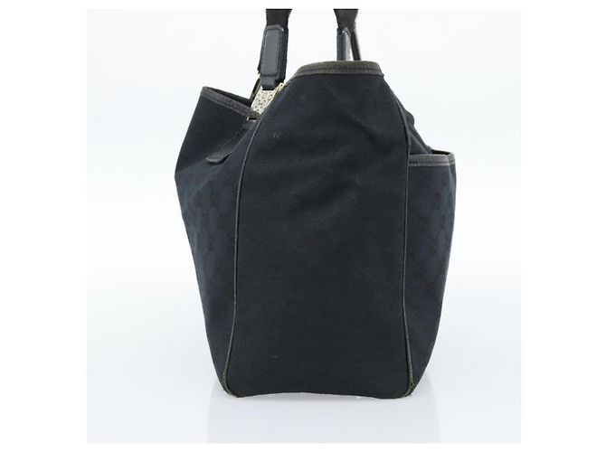 Borsa Tote GUCCI GG Canvas Nera Oro 145758 Auth 183257 Nero D'oro - vista 4