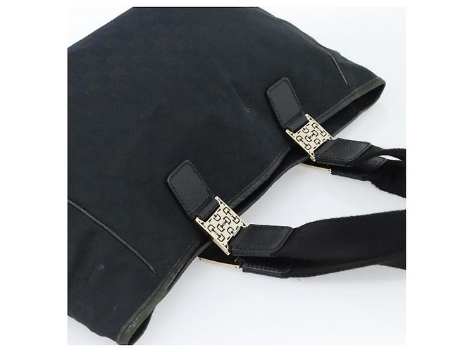 Borsa Tote GUCCI GG Canvas Nera Oro 145758 Auth 183257 Nero D'oro - vista 6