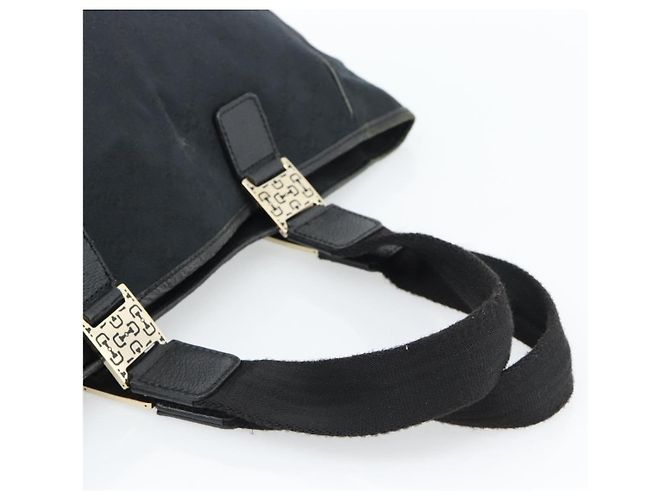 Borsa Tote GUCCI GG Canvas Nera Oro 145758 Auth 183257 Nero D'oro - vista 7