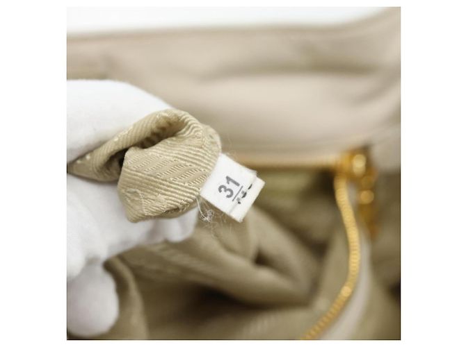 Borsa PRADA in pelle 2way Avorio Oro Auth 182009 D'oro Crudo - vista 11