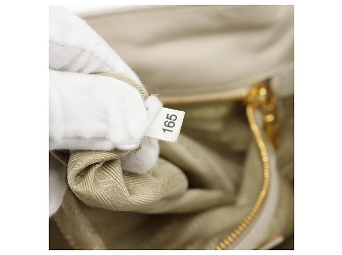 Borsa PRADA in pelle 2way Avorio Oro Auth 182009 D'oro Crudo - vista 12
