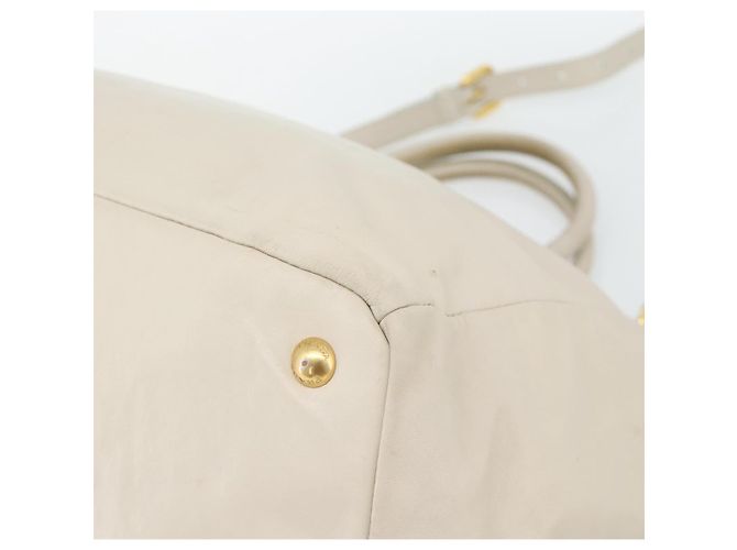 Borsa PRADA in pelle 2way Avorio Oro Auth 182009 D'oro Crudo - vista 15