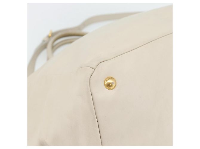 Borsa PRADA in pelle 2way Avorio Oro Auth 182009 D'oro Crudo - vista 16