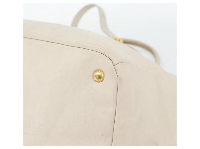 Borsa PRADA in pelle 2way Avorio Oro Auth 182009 D'oro Crudo - vista 17