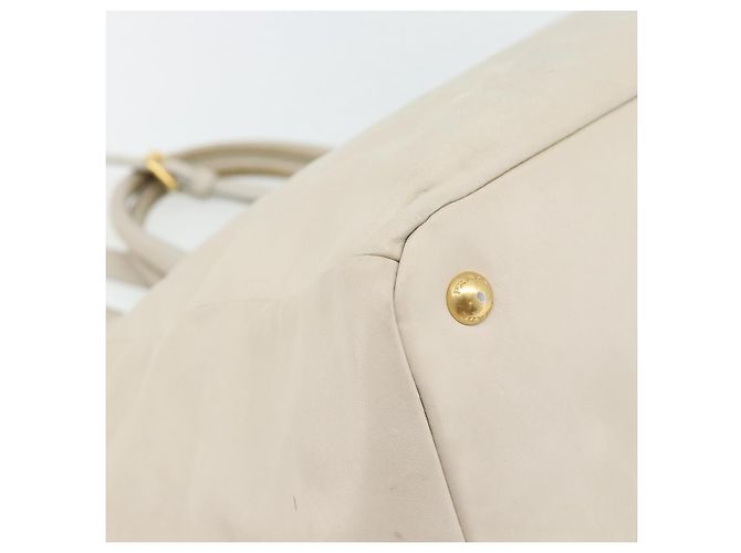 Borsa PRADA in pelle 2way Avorio Oro Auth 182009 D'oro Crudo - vista 18