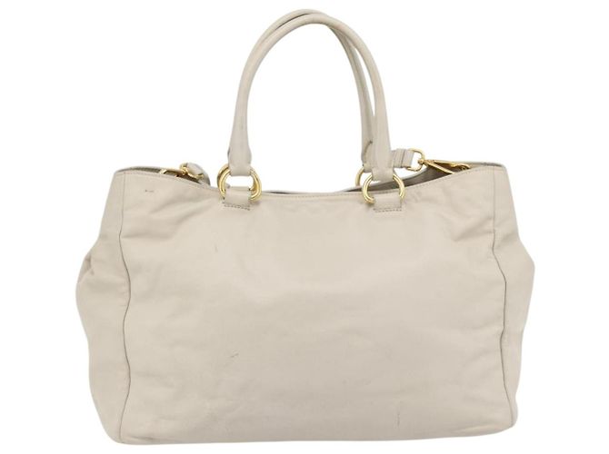 Borsa PRADA in pelle 2way Avorio Oro Auth 182009 D'oro Crudo - vista 2