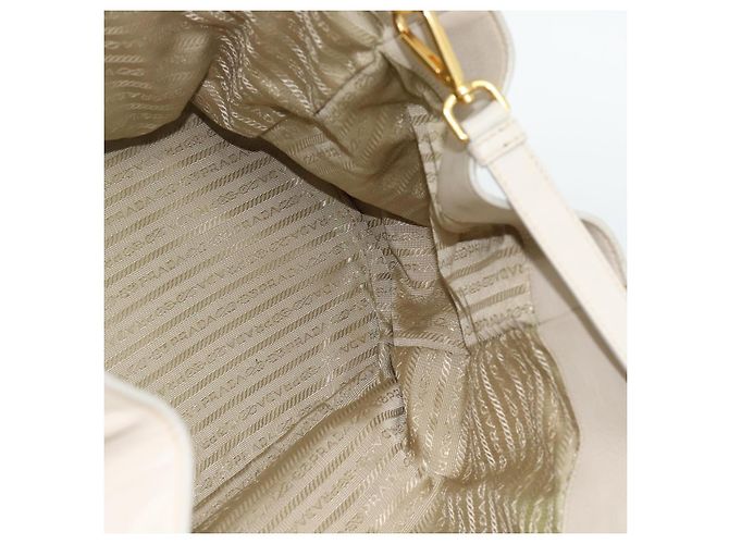 Borsa PRADA in pelle 2way Avorio Oro Auth 182009 D'oro Crudo - vista 21