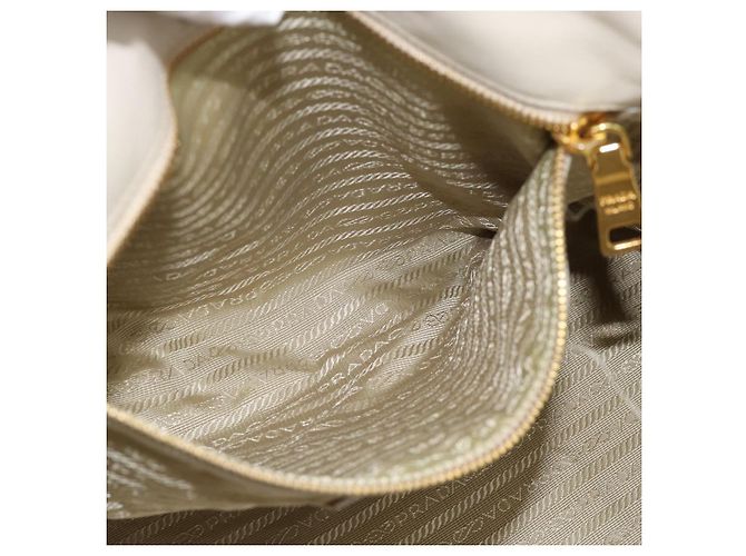 Borsa PRADA in pelle 2way Avorio Oro Auth 182009 D'oro Crudo - vista 24
