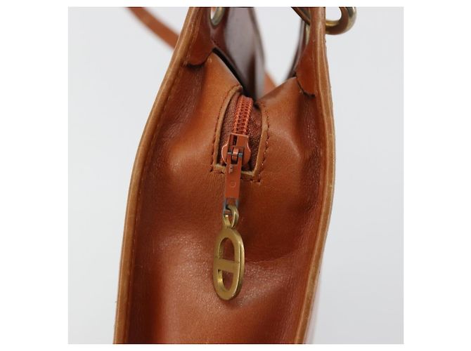 Borsa a tracolla Christian Dior in pelle marrone oro Auth 182105 D'oro - vista 10