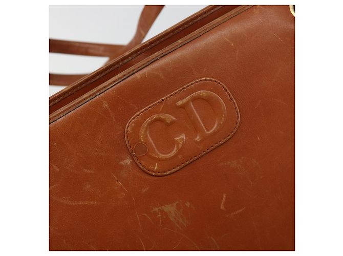 Borsa a tracolla Christian Dior in pelle marrone oro Auth 182105 D'oro - vista 17
