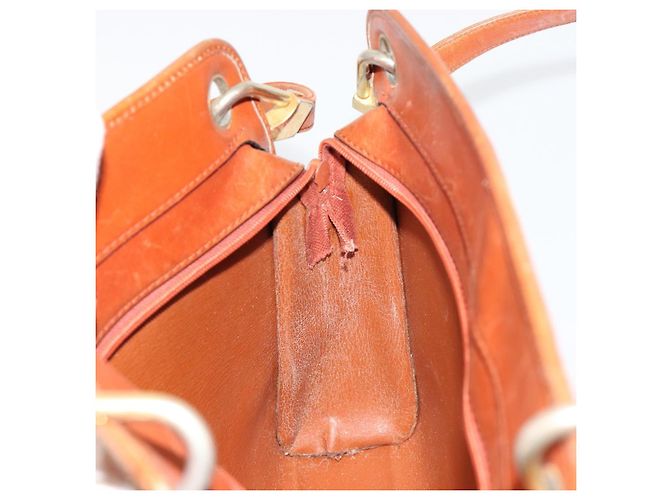 Borsa a tracolla Christian Dior in pelle marrone oro Auth 182105 D'oro - vista 18