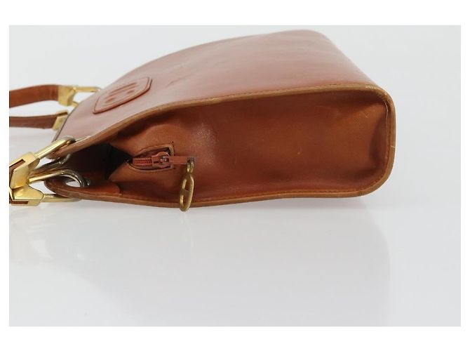 Borsa a tracolla Christian Dior in pelle marrone oro Auth 182105 D'oro - vista 4