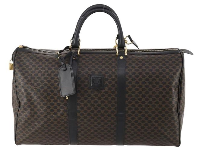 Céline Borsa Boston CELINE Macadam Canvas PVC Pelle 2way Nero Oro Auth 180526A D'oro - vista 13