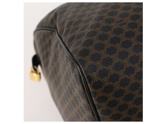 Céline Borsa Boston CELINE Macadam Canvas PVC Pelle 2way Nero Oro Auth 180526A D'oro - vista 16