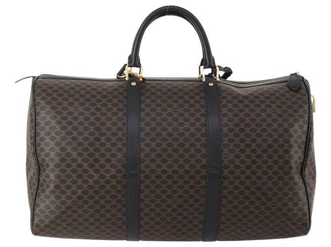 Céline Borsa Boston CELINE Macadam Canvas PVC Pelle 2way Nero Oro Auth 180526A D'oro - vista 2