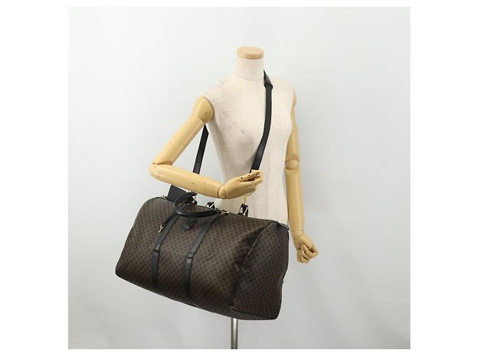 Céline Borsa Boston CELINE Macadam Canvas PVC Pelle 2way Nero Oro Auth 180526A D'oro - vista 24