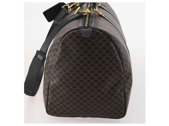 Céline Borsa Boston CELINE Macadam Canvas PVC Pelle 2way Nero Oro Auth 180526A D'oro - vista 3