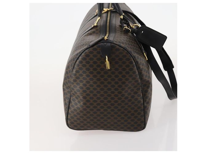 Céline Borsa Boston CELINE Macadam Canvas PVC Pelle 2way Nero Oro Auth 180526A D'oro - vista 4