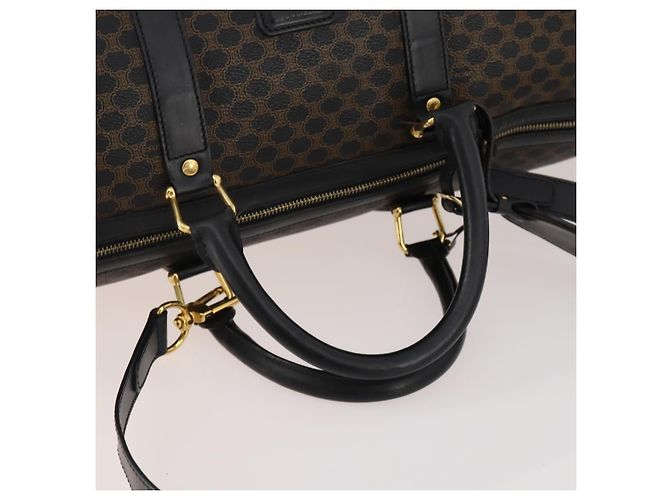 Céline Borsa Boston CELINE Macadam Canvas PVC Pelle 2way Nero Oro Auth 180526A D'oro - vista 9