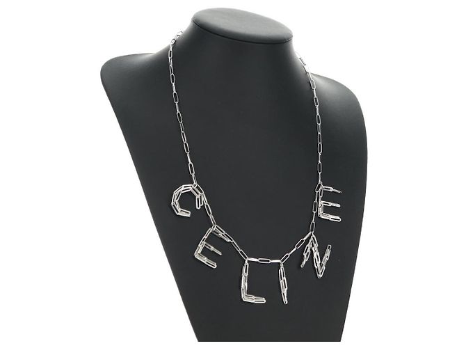 Céline Collana CELINE in metallo Argento Autentica 182048M - vista 11