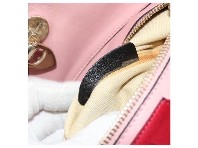 VALENTINO Rock Studs Tote Bag Leder Pink Gold Auth bs35382 Golden - Ansicht 12