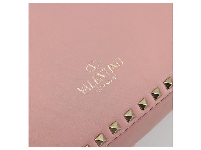 VALENTINO Rock Studs Tote Bag Leder Pink Gold Auth bs35382 Golden - Ansicht 17