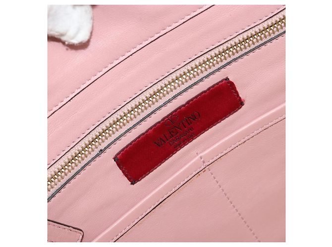 VALENTINO Rock Studs Tote Bag Leder Pink Gold Auth bs35382 Golden - Ansicht 18