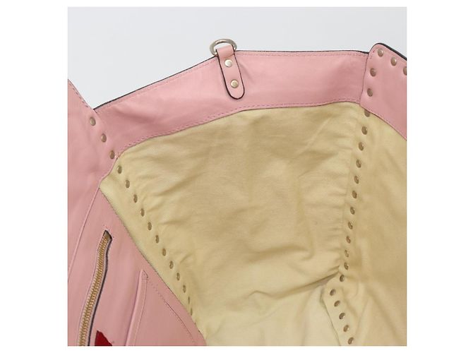 VALENTINO Rock Studs Tote Bag Leder Pink Gold Auth bs35382 Golden - Ansicht 19