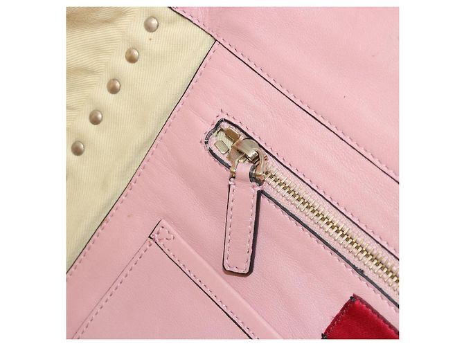 VALENTINO Rock Studs Tote Bag Leder Pink Gold Auth bs35382 Golden - Ansicht 21