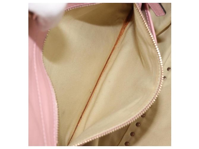 VALENTINO Rock Studs Tote Bag Leder Pink Gold Auth bs35382 Golden - Ansicht 22