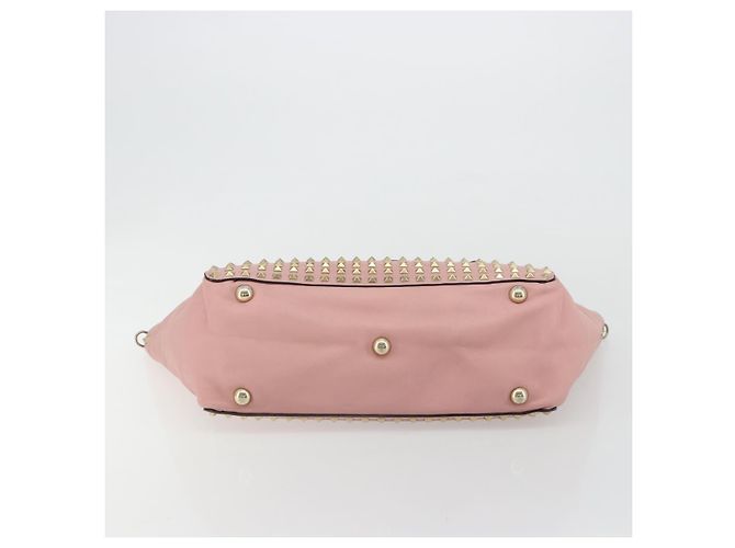 VALENTINO Rock Studs Tote Bag Leder Pink Gold Auth bs35382 Golden - Ansicht 5