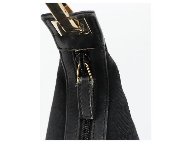 Borsa a Spalla GUCCI GG Canvas Nera Oro Auth 183032 Nero D'oro - vista 10