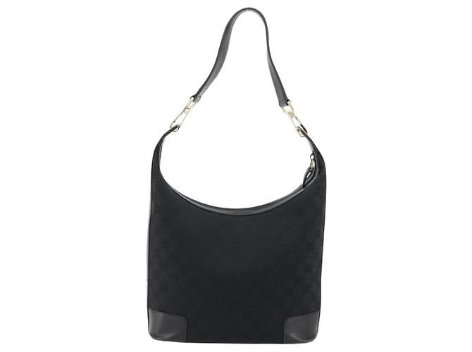 Borsa a Spalla GUCCI GG Canvas Nera Oro Auth 183032 Nero D'oro - vista 2
